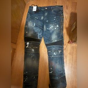 Men's Stylish Black and Blue Jeans